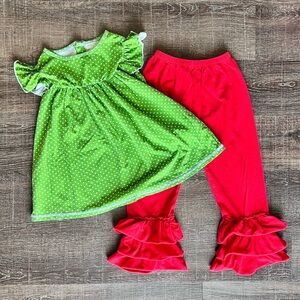 Adorable Essentials Boutique Flutter Dress & J Hess Ruffle Leggings